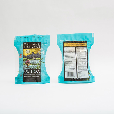 10oz PET12 Quinoa बीज खाद्य पैकेजिंग बैग स्पष्ट खिड़की Gravure मुद्रण के साथ