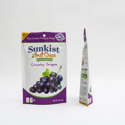 1.2oz फ्रूट चिप्स VMPET स्टैंड अप जिपर बैग रेसेबल पाउच प्लास्टिक पैकेजिंग: