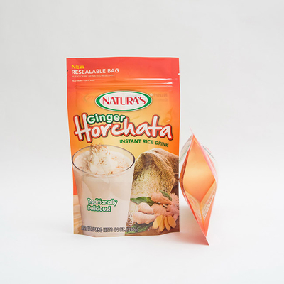 14OZ प्रिंटेड प्लास्टिक स्टैंड अप पाउच इंस्टेंट राइस कस्टम जिपलॉक पैकेजिंग बैग