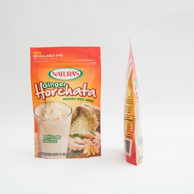 14OZ प्रिंटेड प्लास्टिक स्टैंड अप पाउच इंस्टेंट राइस कस्टम जिपलॉक पैकेजिंग बैग