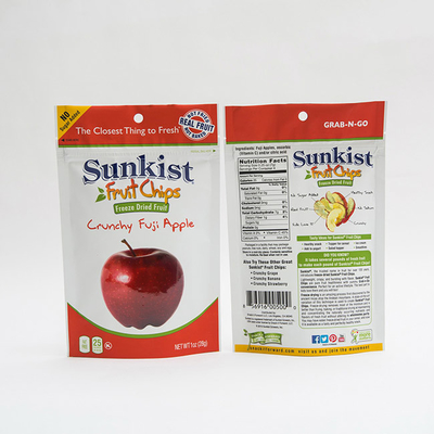 1OZ सूखी सेब चिप्स ज़िप लॉक कस्टम ज़िप बैग पैकेजिंग के साथ पाउच बैग खड़े हो जाओ: