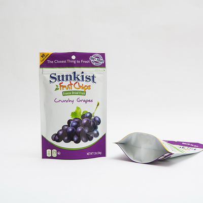 1.2oz फ्रूट चिप्स VMPET स्टैंड अप जिपर बैग रेसेबल पाउच प्लास्टिक पैकेजिंग: