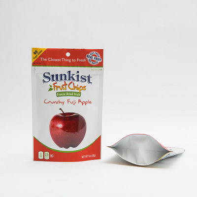 1OZ सूखी सेब चिप्स ज़िप लॉक कस्टम ज़िप बैग पैकेजिंग के साथ पाउच बैग खड़े हो जाओ: