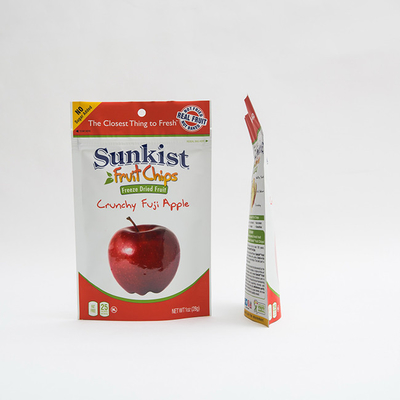 1OZ सूखी सेब चिप्स ज़िप लॉक कस्टम ज़िप बैग पैकेजिंग के साथ पाउच बैग खड़े हो जाओ: