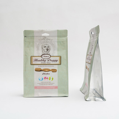 17.77OZ 75mm पेट फूड पैकेजिंग बैग डॉगी डेंटल चेव्स फ्लैट बॉटम पाउच विथ जिपर